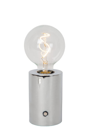 Lucide VIVO - Oplaadbare Tafellamp - Accu/Batterij - Ø 8 cm - LED Dimb. - E27 - 1x1W 2700K - Chroom Lucide VIVO - Oplaadbare Tafellamp - Accu/Batterij - Ø 8 cm - LED Dimb. - E27 - 1x1W 2700K - Chroom