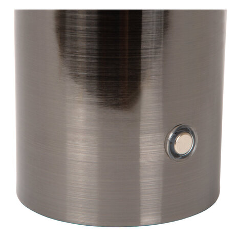 Lucide VIVO - Oplaadbare Tafellamp - Accu/Batterij - Ø 8 cm - LED Dimb. - E27 - 1x1W 2700K - Mat zwart chroom Lucide VIVO - Oplaadbare Tafellamp - Accu/Batterij - Ø 8 cm - LED Dimb. - E27 - 1x1W 2700K - Mat zwart chroom