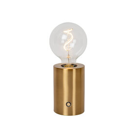 Lucide VIVO - Oplaadbare Tafellamp - Accu/Batterij - Ø 8 cm - LED Dimb. - E27 - 1x1W 2700K - Mat Goud / Messing Lucide VIVO - Oplaadbare Tafellamp - Accu/Batterij - Ø 8 cm - LED Dimb. - E27 - 1x1W 2700K - Mat Goud / Messing
