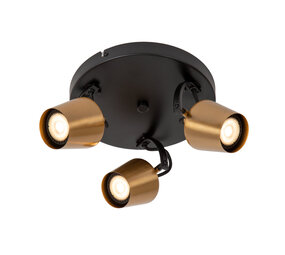 Lucide EMILE - Plafondspot - Ø 23 cm - 3xGU10 (MR16) - Mat Goud / Messing Lucide EMILE - Plafondspot - Ø 23 cm - 3xGU10 (MR16) - Mat Goud / Messing