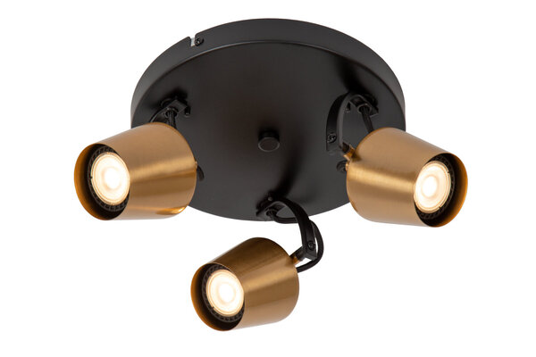 Lucide EMILE - Plafondspot - Ø 23 cm - 3xGU10 (MR16) - Mat Goud / Messing
