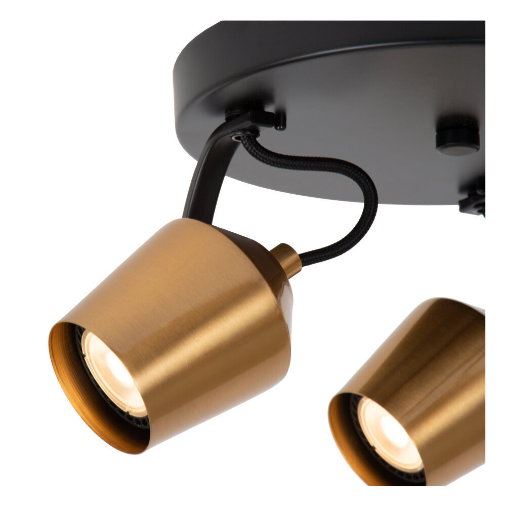 Lucide EMILE - Plafondspot - Ø 23 cm - 3xGU10 (MR16) - Mat Goud / Messing