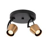Lucide EMILE - Plafondspot - Ø 20 cm - 2xGU10 (MR16) - Mat Goud / Messing
