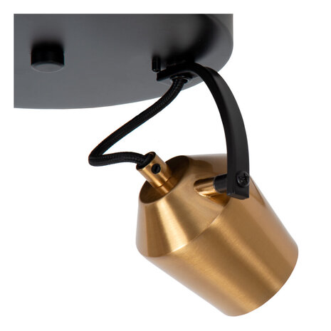 Lucide EMILE - Plafondspot - Ø 20 cm - 2xGU10 (MR16) - Mat Goud / Messing