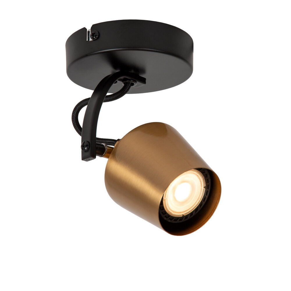 Lucide EMILE - Plafondspot - Ø 10,5 cm - 1xGU10 (MR16) - Mat Goud / Messing