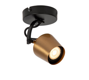 Lucide EMILE - Plafondspot - Ø 10,5 cm - 1xGU10 (MR16) - Mat Goud / Messing