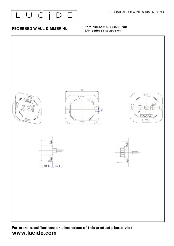 Lucide LED dimmer  Fase aansnijding RL 5-150W /Fase afsnijding RC 5-300W Zwart Lucide LED dimmer  Fase aansnijding RL 5-150W /Fase afsnijding RC 5-300W Zwart
