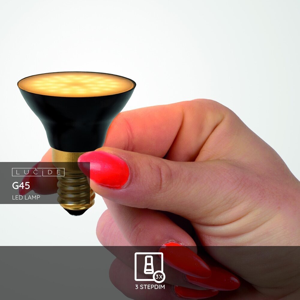 Lucide G45 - Led lamp - Ø 4,3 cm - LED 3 StepDim - E14 - 1x5W 2700K - Zwart Lucide G45 - Led lamp - Ø 4,3 cm - LED 3 StepDim - E14 - 1x5W 2700K - Zwart