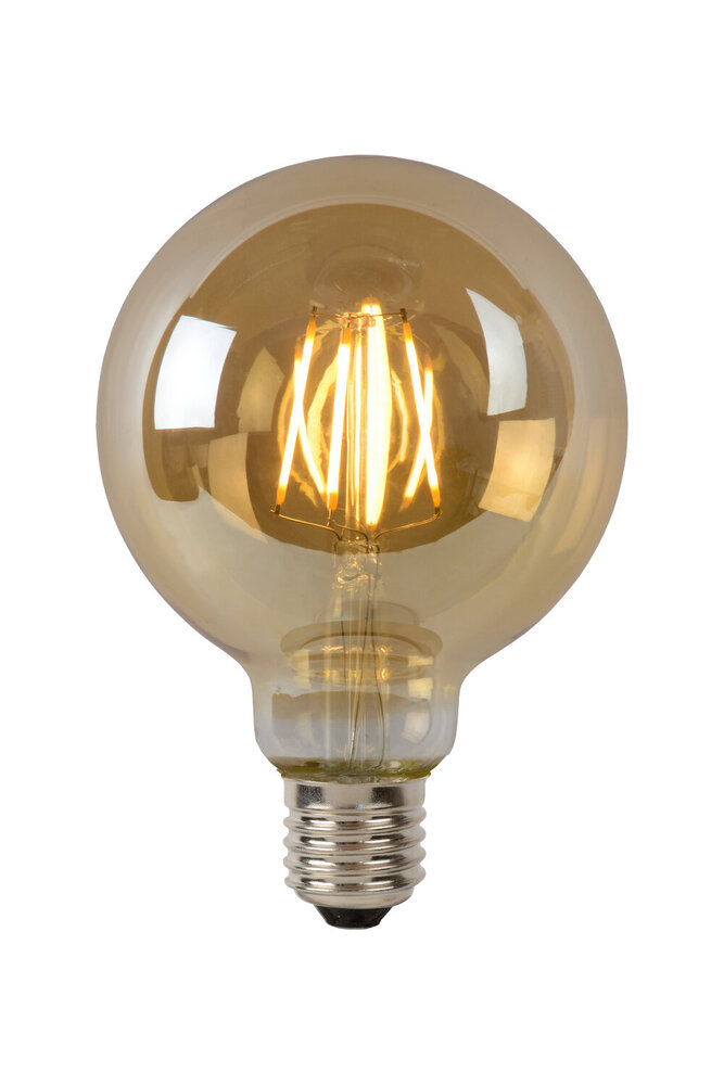 Lucide G95 - Filament lamp - Ø 9,5 cm - LED Dimb. - E27 - 1x5W 2700K - Amber Lucide G95 - Filament lamp - Ø 9,5 cm - LED Dimb. - E27 - 1x5W 2700K - Amber