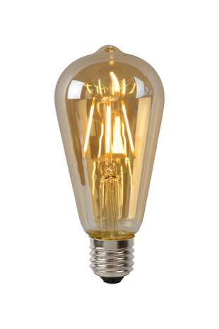 Lucide ST64 - Filament lamp - Ø 6,4 cm - LED Dimb. - E27 - 1x5W 2700K - Amber Lucide ST64 - Filament lamp - Ø 6,4 cm - LED Dimb. - E27 - 1x5W 2700K - Amber