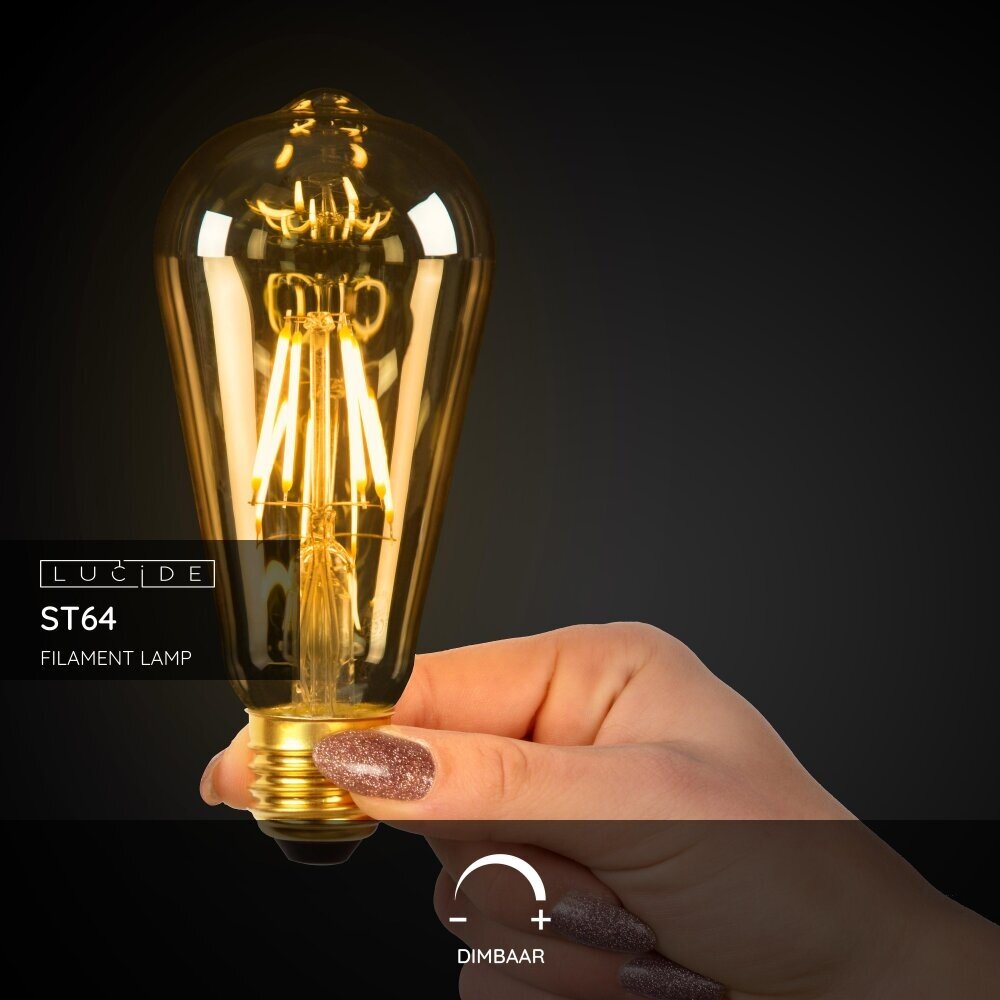 Lucide ST64 - Filament lamp - Ø 6,4 cm - LED Dimb. - E27 - 1x5W 2700K - Amber Lucide ST64 - Filament lamp - Ø 6,4 cm - LED Dimb. - E27 - 1x5W 2700K - Amber