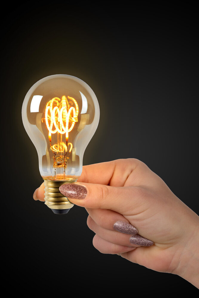 Lucide A60 - Filament lamp - Ø 6 cm - LED Dimb. - E27 - 1x4,9W 2200K - Amber Lucide A60 - Filament lamp - Ø 6 cm - LED Dimb. - E27 - 1x4,9W 2200K - Amber