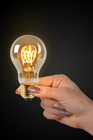 Lucide A60 - Filament lamp - Ø 6 cm - LED Dimb. - E27 - 1x4,9W 2200K - Amber Lucide A60 - Filament lamp - Ø 6 cm - LED Dimb. - E27 - 1x4,9W 2200K - Amber