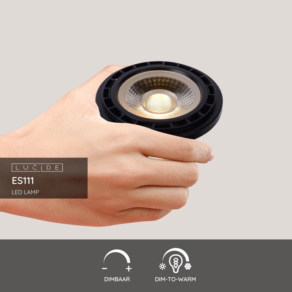 Lucide ES111 - Led lamp - Ø 11 cm - LED Dim to warm - GU10 - 1x12W 2200K/3000K - Zwart Lucide ES111 - Led lamp - Ø 11 cm - LED Dim to warm - GU10 - 1x12W 2200K/3000K - Zwart