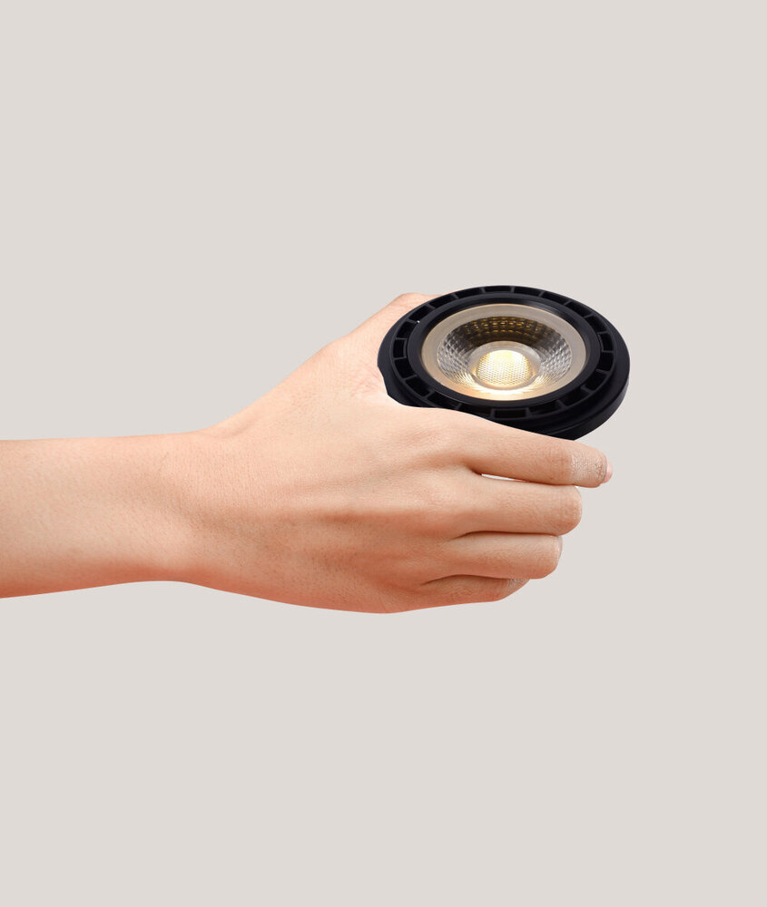 Lucide ES111 - Led lamp - Ø 11 cm - LED Dim to warm - GU10 (MR16) - 1x12W 2200K/3000K - Zwart