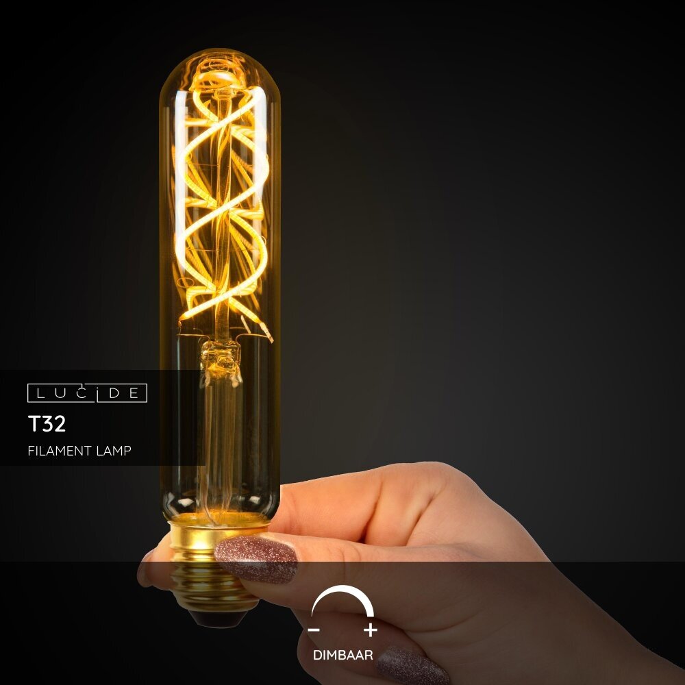 Lucide T32 - Filament lamp - Ø 3 cm - LED Dimb. - E27 - 1x4,9W 2200K - Amber Lucide T32 - Filament lamp - Ø 3 cm - LED Dimb. - E27 - 1x4,9W 2200K - Amber