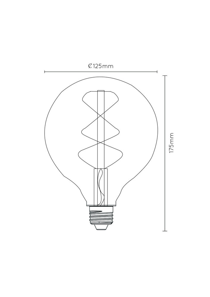 Lucide G125 - Filament lamp - Ø 12,5 cm - LED Dimb. - E27 - 1x4,9W 2200K - Amber