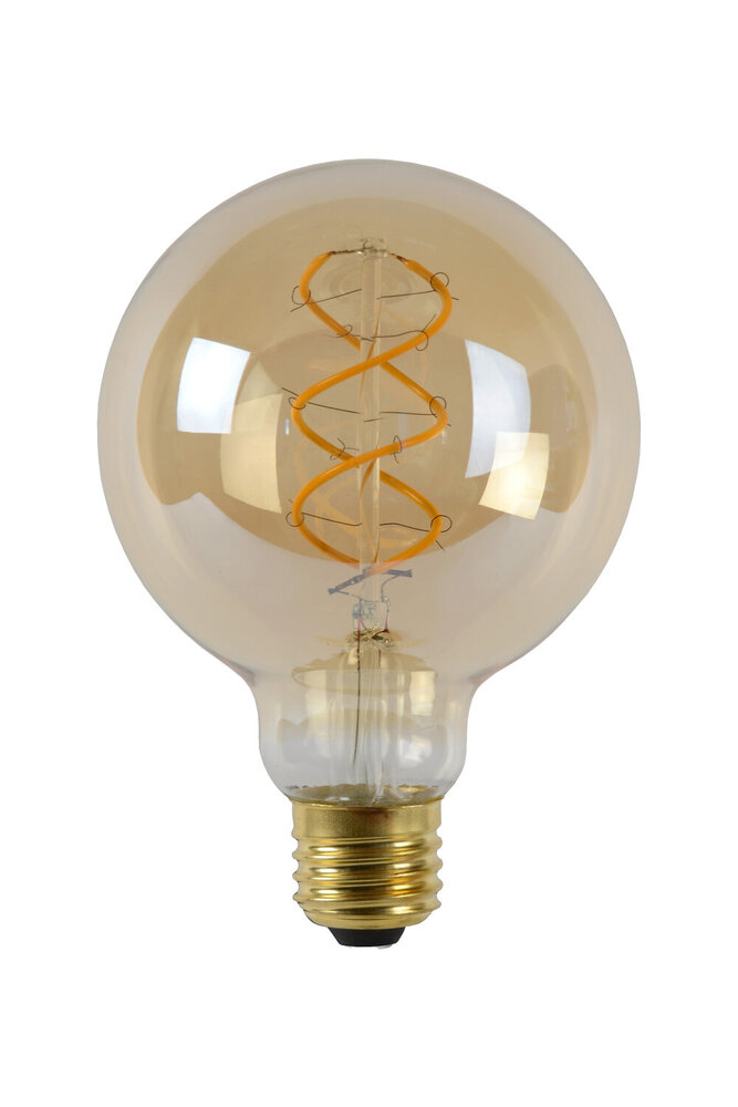 Lucide G95 - Filament lamp - Ø 9,5 cm - LED Dimb. - E27 - 1x4,9W 2200K - Amber
