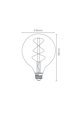 Lucide G95 - Filament lamp - Ø 9,5 cm - LED Dimb. - E27 - 1x4,9W 2200K - Amber Lucide G95 - Filament lamp - Ø 9,5 cm - LED Dimb. - E27 - 1x4,9W 2200K - Amber