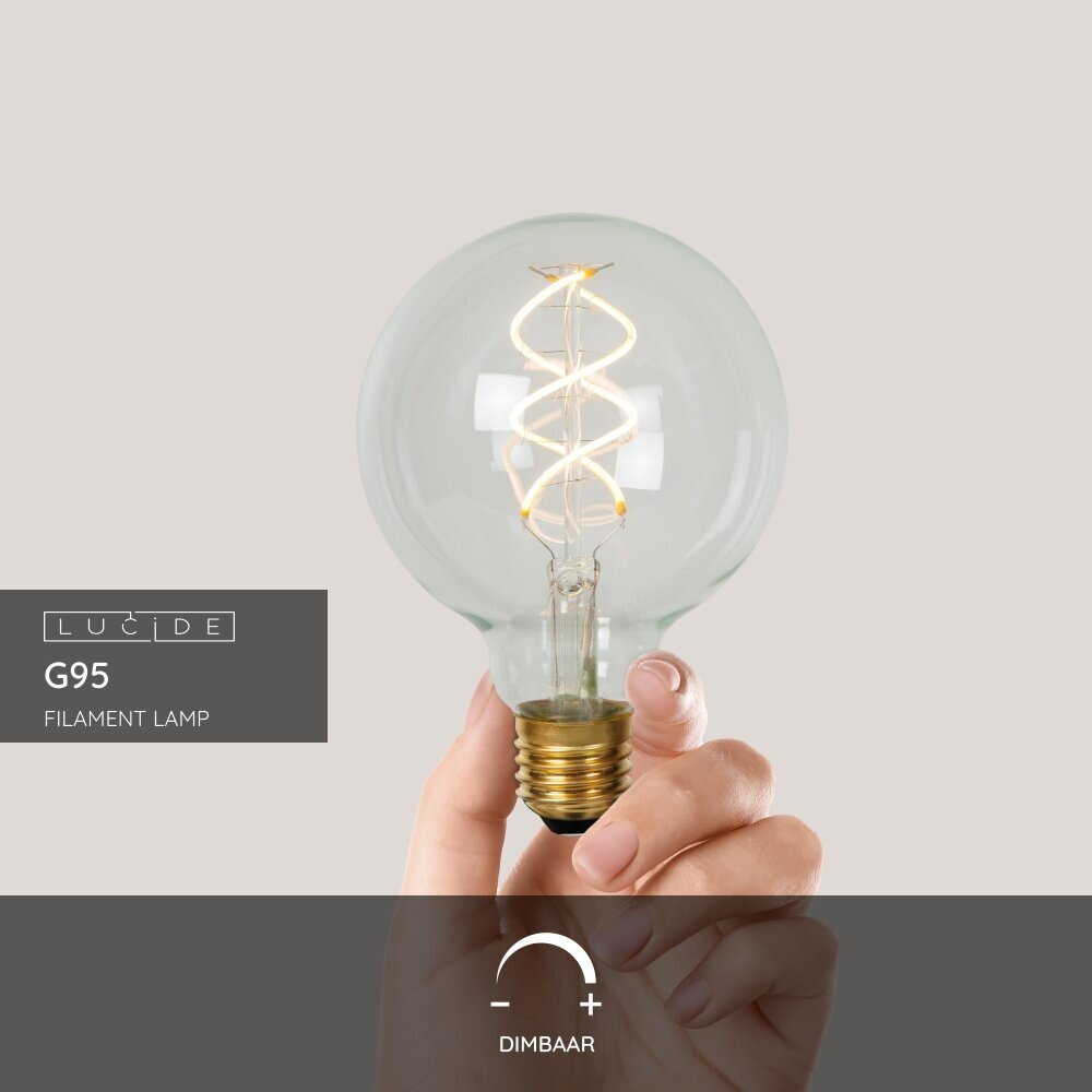 Lucide G95 - Filament lamp - Ø 9,5 cm - LED Dimb. - E27 - 1x4,9W 2700K - Transparant Lucide G95 - Filament lamp - Ø 9,5 cm - LED Dimb. - E27 - 1x4,9W 2700K - Transparant