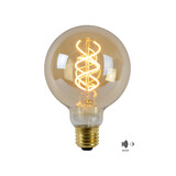 Lucide G95 TWILIGHT SENSOR - Filament lamp - Ø 9,5 cm - LED - E27 - 1x4W 2200K - Dag/nacht sensor - Amber