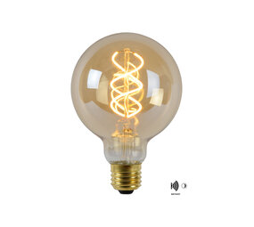 Lucide G95 TWILIGHT SENSOR - Filament lamp - Ø 9,5 cm - LED - E27 - 1x4W 2200K - Dag/nacht sensor - Amber