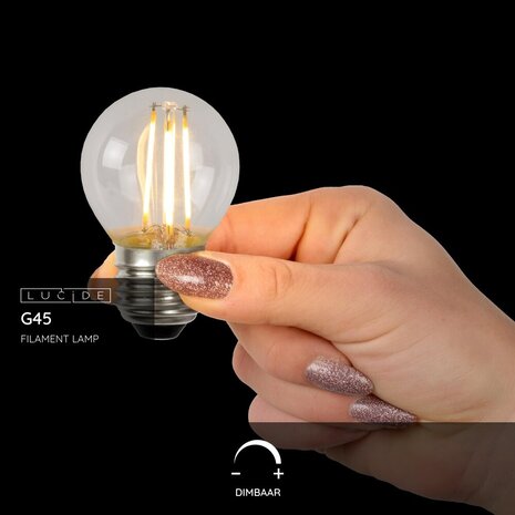 Lucide G45 - Filament lamp - Ø 4,5 cm - LED Dimb. - E27 - 1x4W 2700K - Transparant Lucide G45 - Filament lamp - Ø 4,5 cm - LED Dimb. - E27 - 1x4W 2700K - Transparant