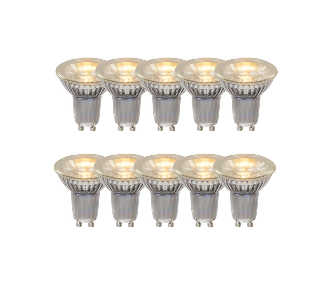 Lucide MR16 * 10 - Led lamp - Ø 5 cm - LED - GU10 - 10x5W 2700K - Transparant - Set van 10 Lucide MR16 * 10 - Led lamp - Ø 5 cm - LED - GU10 - 10x5W 2700K - Transparant - Set van 10