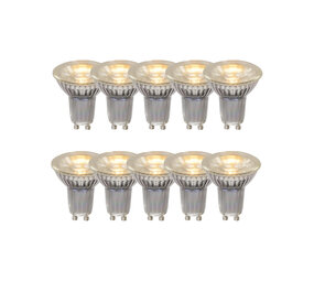 Lucide MR16 * 10 - Led lamp - Ø 5 cm - LED - GU10 - 10x5W 2700K - Transparant - Set van 10 Lucide MR16 * 10 - Led lamp - Ø 5 cm - LED - GU10 - 10x5W 2700K - Transparant - Set van 10