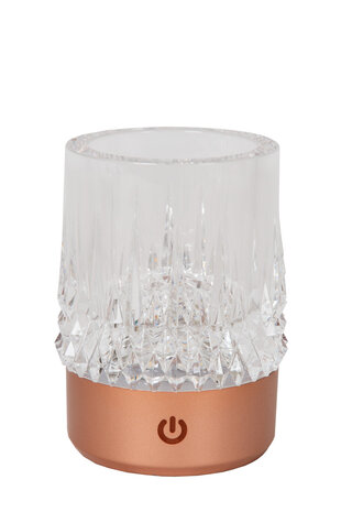 Lucide LILY - Oplaadbare Tafellamp - Accu/Batterij - Ø 8 cm - LED 3 StepDim - 1x3W 2700K/3000K - Koper - Set van 3 Lucide LILY - Oplaadbare Tafellamp - Accu/Batterij - Ø 8 cm - LED 3 StepDim - 1x3W 2700K/3000K - Koper - Set van 3