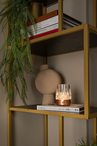 Lucide LILY - Oplaadbare Tafellamp - Accu/Batterij - Ø 8 cm - LED 3 StepDim - 1x3W 2700K/3000K - Koper - Set van 3 Lucide LILY - Oplaadbare Tafellamp - Accu/Batterij - Ø 8 cm - LED 3 StepDim - 1x3W 2700K/3000K - Koper - Set van 3