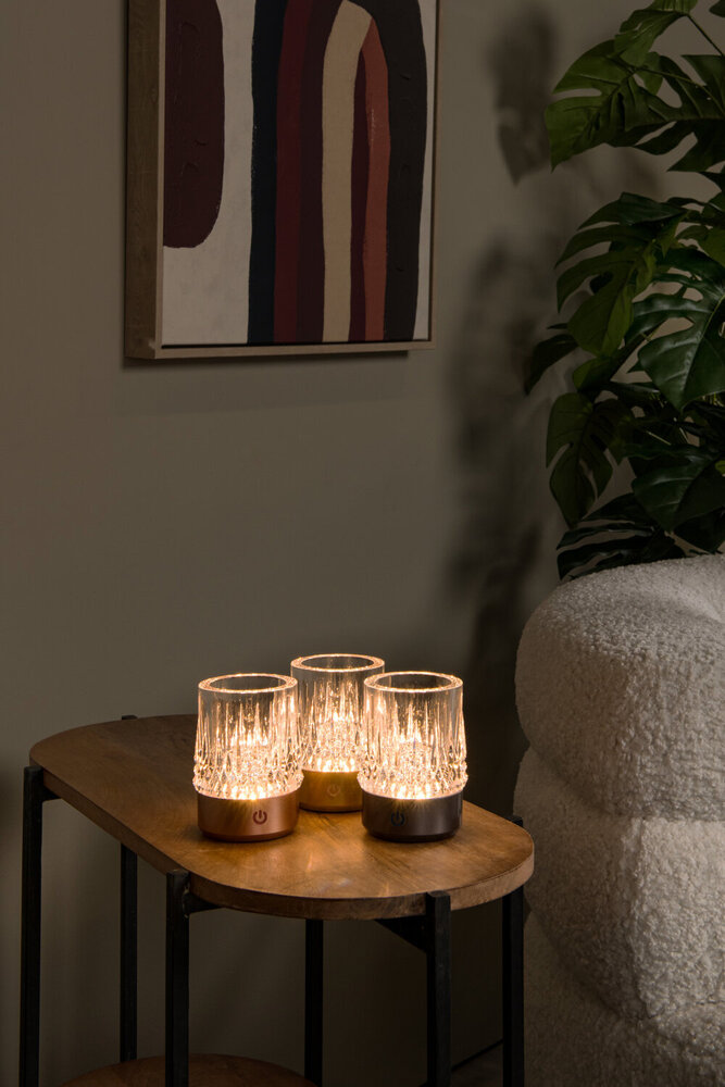 Lucide LILY - Oplaadbare Tafellamp - Accu/Batterij - Ø 8 cm - LED 3 StepDim - 1x3W 2700K/3000K - Zwart chroom - Set van 3 Lucide LILY - Oplaadbare Tafellamp - Accu/Batterij - Ø 8 cm - LED 3 StepDim - 1x3W 2700K/3000K - Zwart chroom - Set van 3