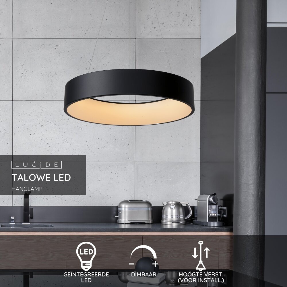Lucide TALOWE LED - Hanglamp - Ø 60 cm - LED Dimb. - 1x39W 3000K - Zwart Lucide TALOWE LED - Hanglamp - Ø 60 cm - LED Dimb. - 1x39W 3000K - Zwart