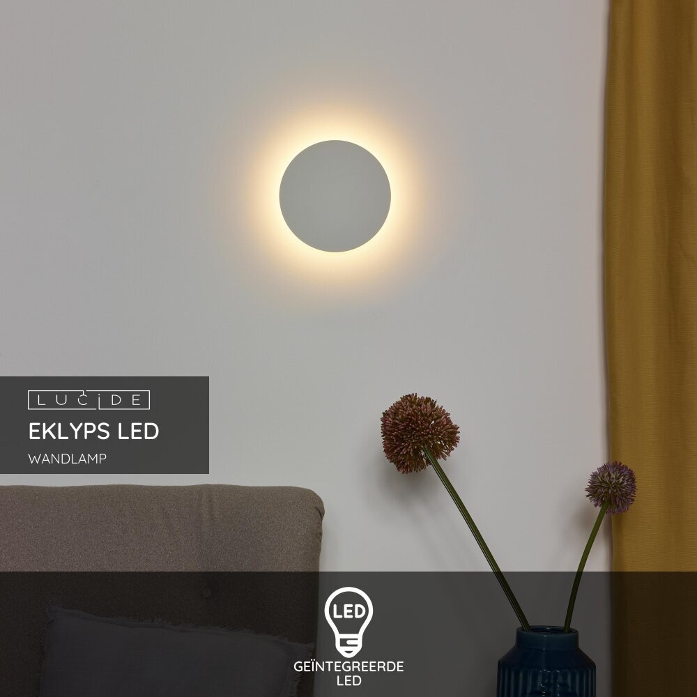 Lucide EKLYPS LED - Wandlamp - Ø 15 cm - LED - 1x7W 3000K - Wit Lucide EKLYPS LED - Wandlamp - Ø 15 cm - LED - 1x7W 3000K - Wit
