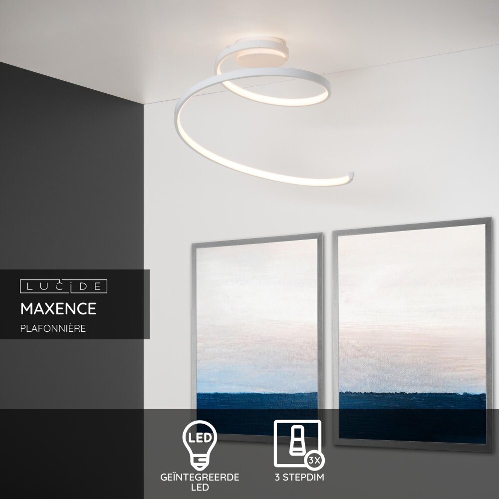 Lucide MAXENCE - Plafonnière - Ø 46 cm - LED 3 StepDim - 1x24W 3000K - Wit Lucide MAXENCE - Plafonnière - Ø 46 cm - LED 3 StepDim - 1x24W 3000K - Wit