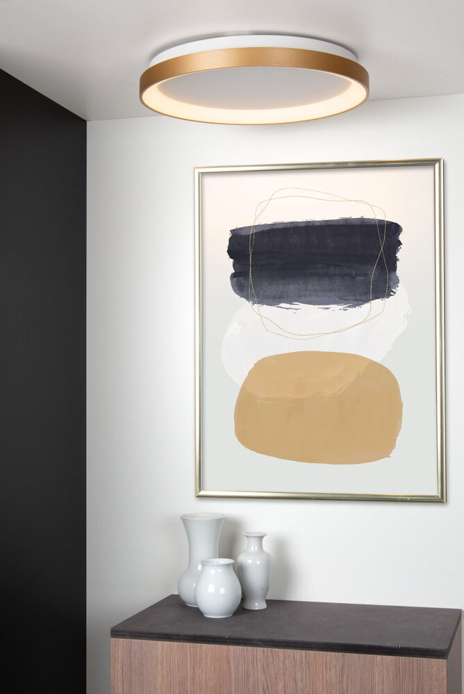 Lucide VIDAL - Plafonnière - Ø 48 cm - LED Dimb. - 1x38W 2700K - Mat Goud / Messing Lucide VIDAL - Plafonnière - Ø 48 cm - LED Dimb. - 1x38W 2700K - Mat Goud / Messing