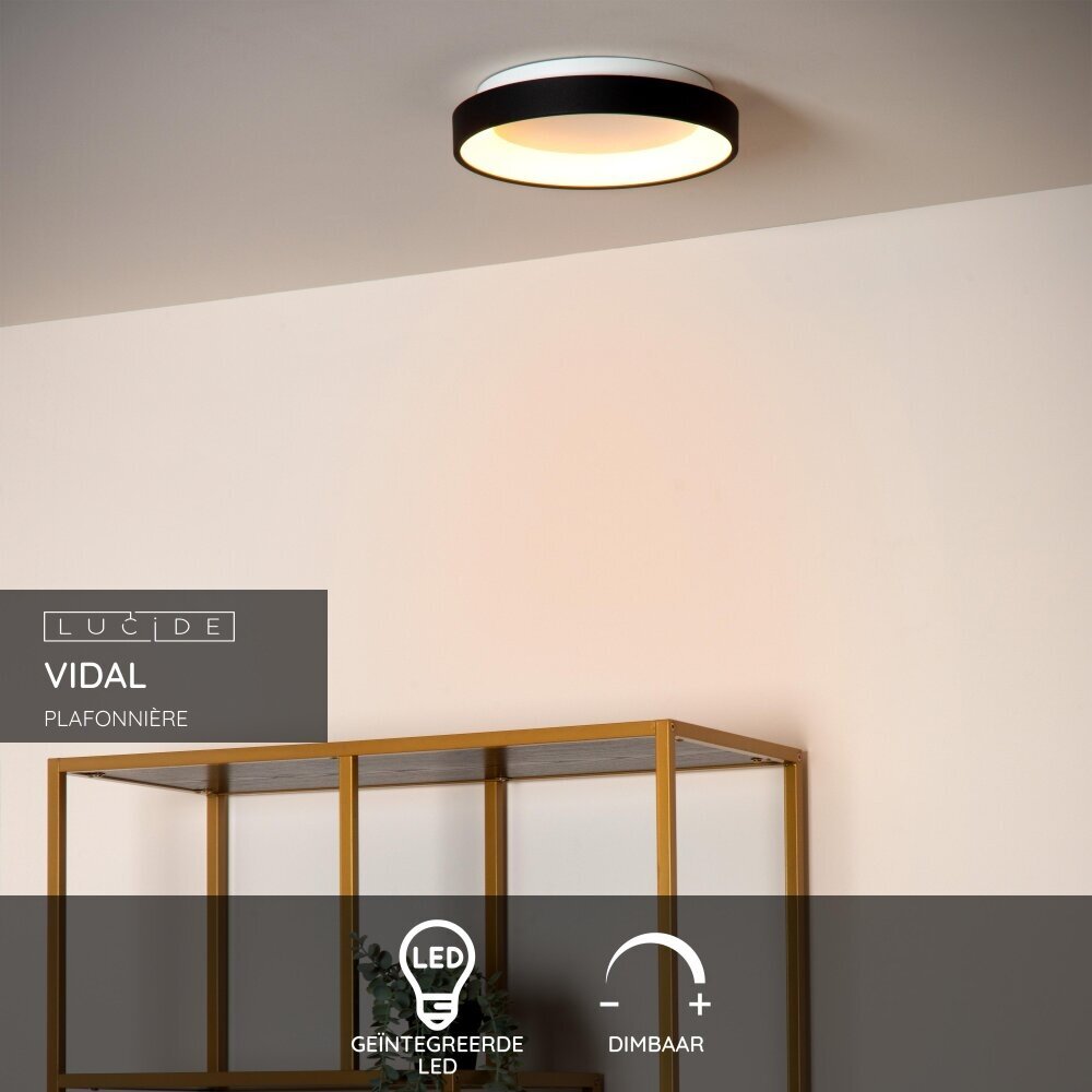 Lucide VIDAL - Plafonnière - Ø 28 cm - LED Dimb. - 1x20W 2700K - Zwart Lucide VIDAL - Plafonnière - Ø 28 cm - LED Dimb. - 1x20W 2700K - Zwart
