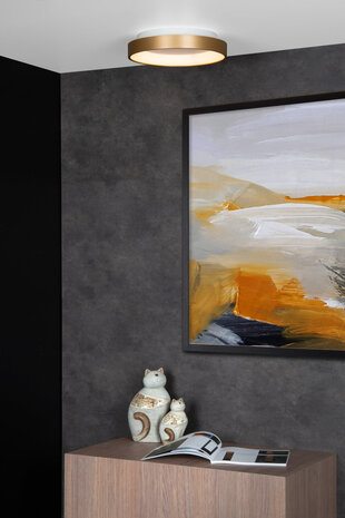 Lucide VIDAL - Plafonnière - Ø 28 cm - LED Dimb. - 1x20W 2700K - Mat Goud / Messing Lucide VIDAL - Plafonnière - Ø 28 cm - LED Dimb. - 1x20W 2700K - Mat Goud / Messing