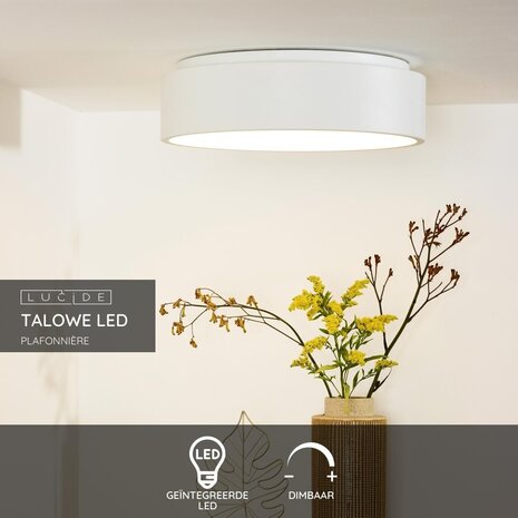 Lucide TALOWE LED - Plafonnière - Ø 45,5 cm - LED Dimb. - 1x30W 3000K - Wit Lucide TALOWE LED - Plafonnière - Ø 45,5 cm - LED Dimb. - 1x30W 3000K - Wit