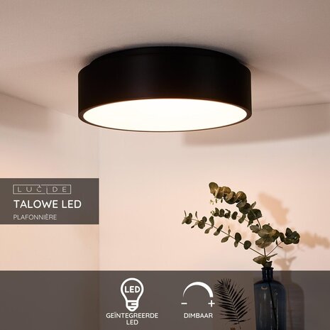 Lucide TALOWE LED - Plafonnière - Ø 45,5 cm - LED Dimb. - 1x30W 3000K - Zwart Lucide TALOWE LED - Plafonnière - Ø 45,5 cm - LED Dimb. - 1x30W 3000K - Zwart