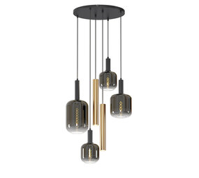 Lucide JOANET - Hanglamp - Ø 65 cm - 4xE27 - Messing