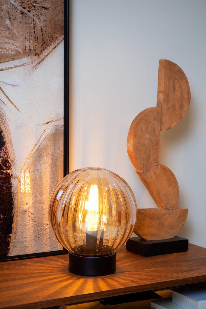 Lucide MONSARAZ - Tafellamp - Ø 25 cm - 1xE27 - Amber Lucide MONSARAZ - Tafellamp - Ø 25 cm - 1xE27 - Amber