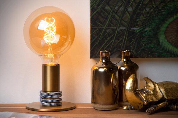 Lucide MARIT - Tafellamp - 1xE27 - Mat Goud / Messing Lucide MARIT - Tafellamp - 1xE27 - Mat Goud / Messing