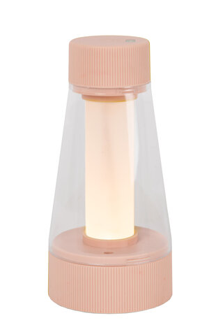 Lucide LORALI - Oplaadbare Tafellamp Binnen/Buiten - Accu/Batterij - Ø 7,7 cm - LED Dimb. - 1x1,2W 2600K/3000K - IP44 - Roze Lucide LORALI - Oplaadbare Tafellamp Binnen/Buiten - Accu/Batterij - Ø 7,7 cm - LED Dimb. - 1x1,2W 2600K/3000K - IP44 - Roze