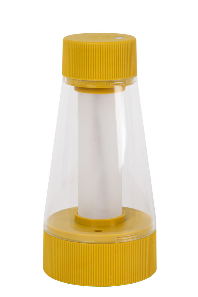 Lucide LORALI - Oplaadbare Tafellamp Binnen/Buiten - Accu/Batterij - Ø 7,7 cm - LED Dimb. - 1x1,2W 2600K/3000K - IP44 - Okergeel