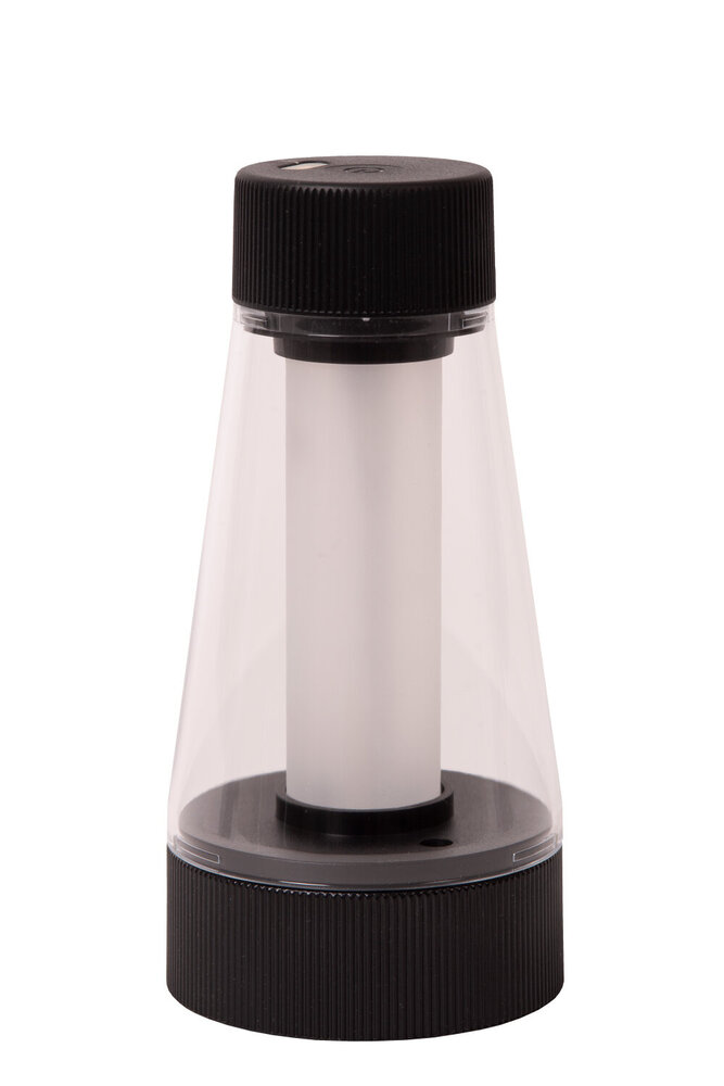 Lucide LORALI - Oplaadbare Tafellamp Binnen/Buiten - Accu/Batterij - Ø 7,7 cm - LED Dimb. - 1x1,2W 2600K/3000K - IP44 - Zwart