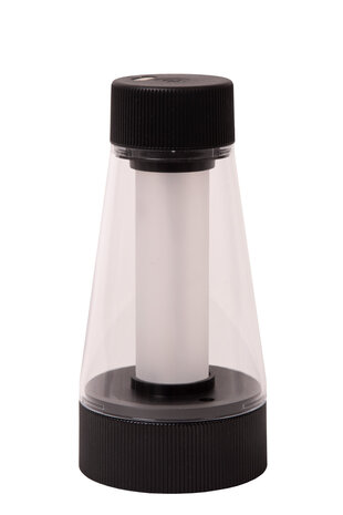 Lucide LORALI - Oplaadbare Tafellamp Binnen/Buiten - Accu/Batterij - Ø 7,7 cm - LED Dimb. - 1x1,2W 2600K/3000K - IP44 - Zwart