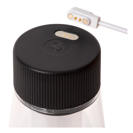 Lucide LORALI - Oplaadbare Tafellamp Binnen/Buiten - Accu/Batterij - Ø 7,7 cm - LED Dimb. - 1x1,2W 2600K/3000K - IP44 - Zwart