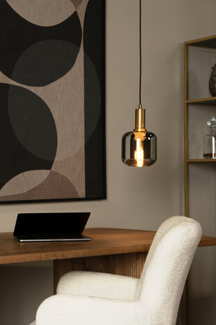 Lucide JOANET - Hanglamp - Ø 16 cm - 1xE27 - Fumé