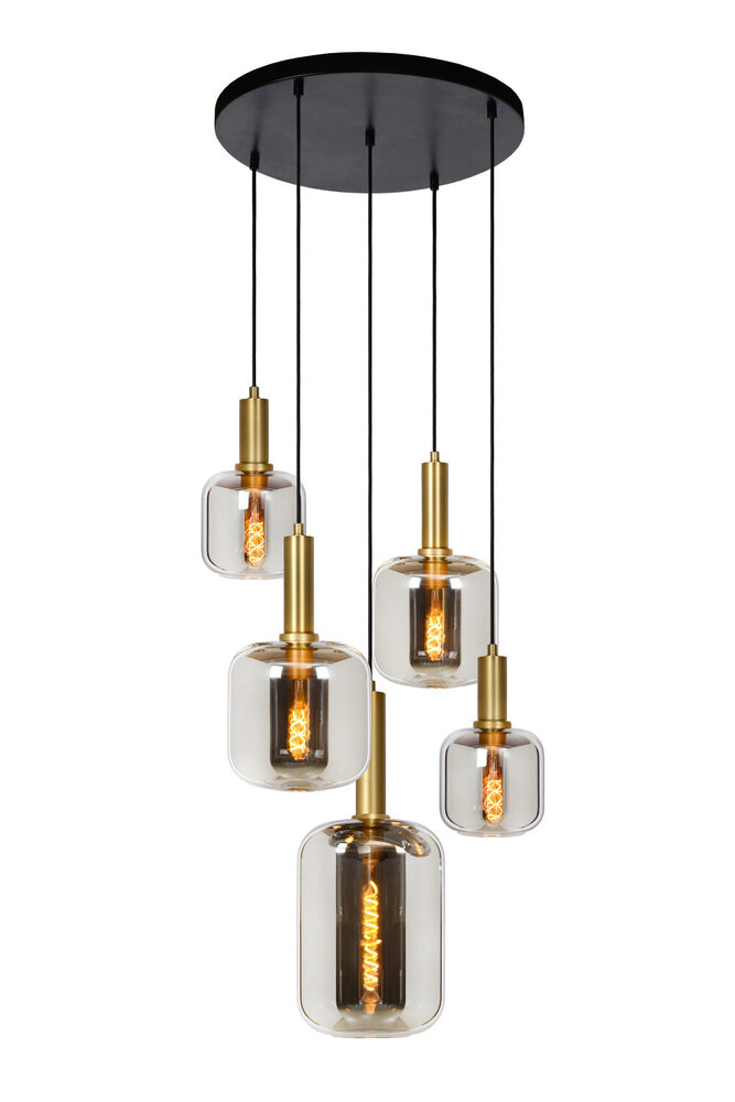 Lucide JOANET - Hanglamp - Ø 66 cm - 5xE27 - Fumé Lucide JOANET - Hanglamp - Ø 66 cm - 5xE27 - Fumé